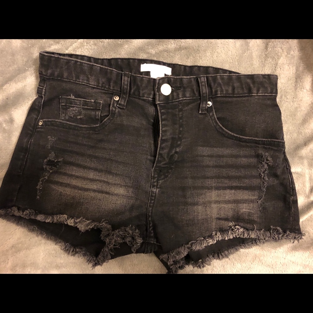 Black jean shorts